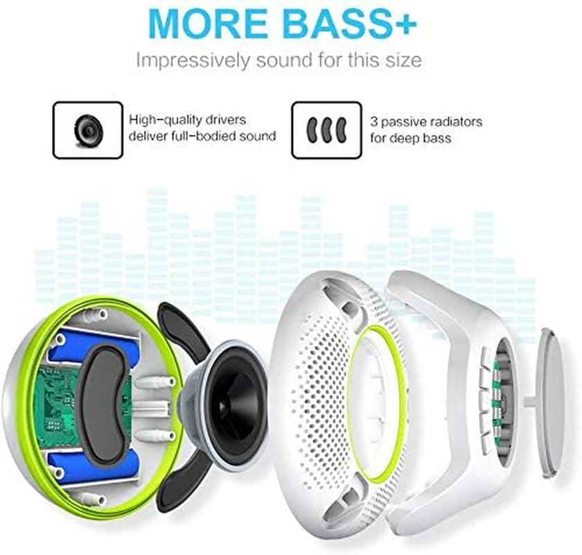 Pool Floating IPX7 Waterproof Bluetooth Speaker, Portable Wireless Shower Speakers with Deep Bass and Colorful LED Light for Outdoor Swimming Pool Hot Tub Home Party (Green)