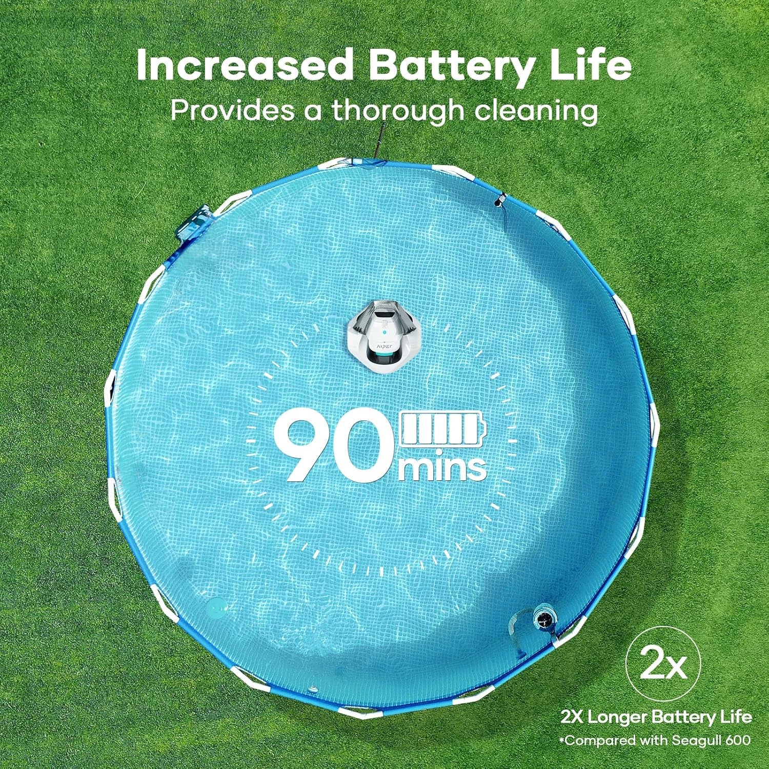 Aiper Seagull SE Cordless Robotic Pool Vacuum Cleaner for Effortless Above-Ground Pool Maintenance