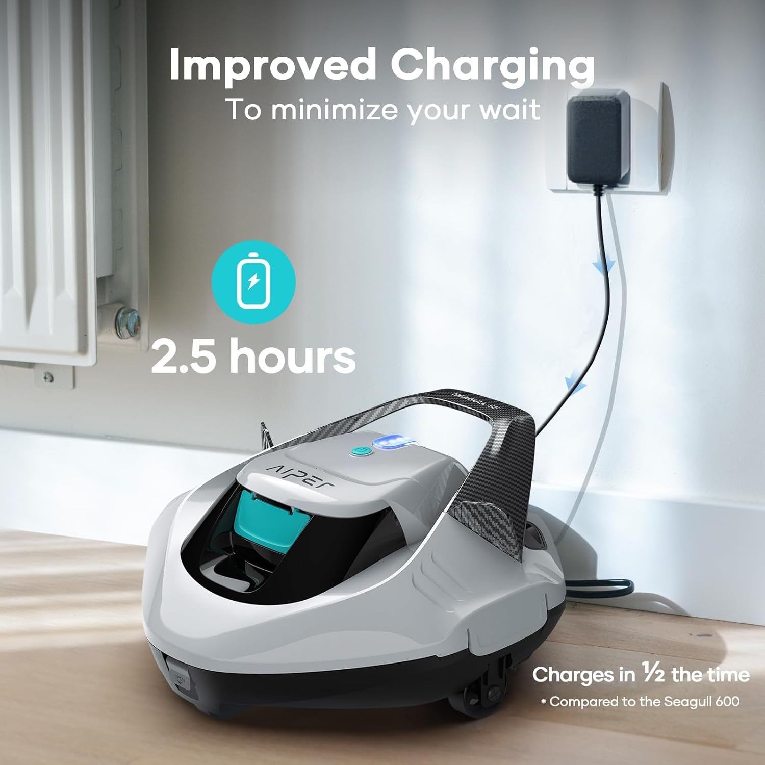 Aiper Seagull SE Cordless Robotic Pool Vacuum Cleaner for Effortless Above-Ground Pool Maintenance