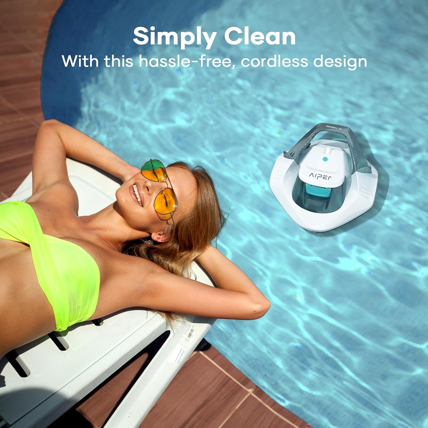 Aiper Seagull SE Cordless Robotic Pool Vacuum Cleaner for Effortless Above-Ground Pool Maintenance